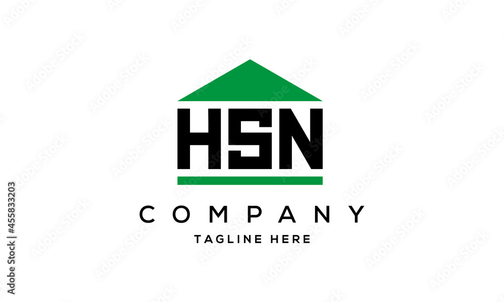Fototapeta premium HSN three letter house for real estate logo design