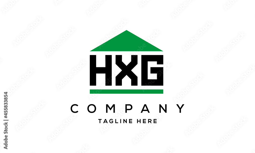HXG three letter house for real estate logo design HXG three letter house for real estate logo design