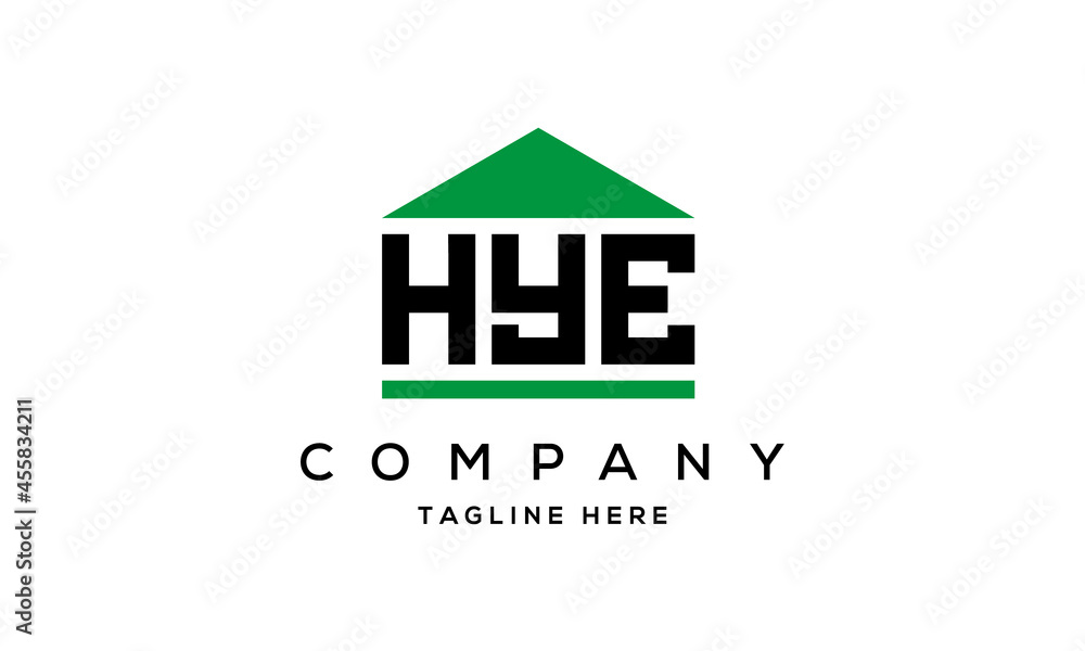 HYE three letter house for real estate logo design HYE three letter house for real estate logo design