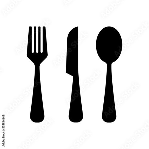 cutlery spoon, knife and fork icon vector
