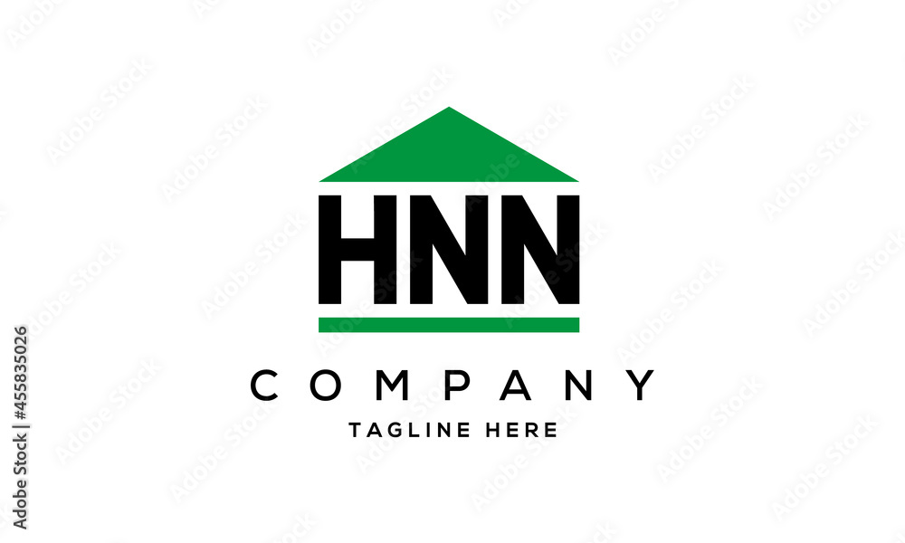 HNN three letter house for real estate logo design