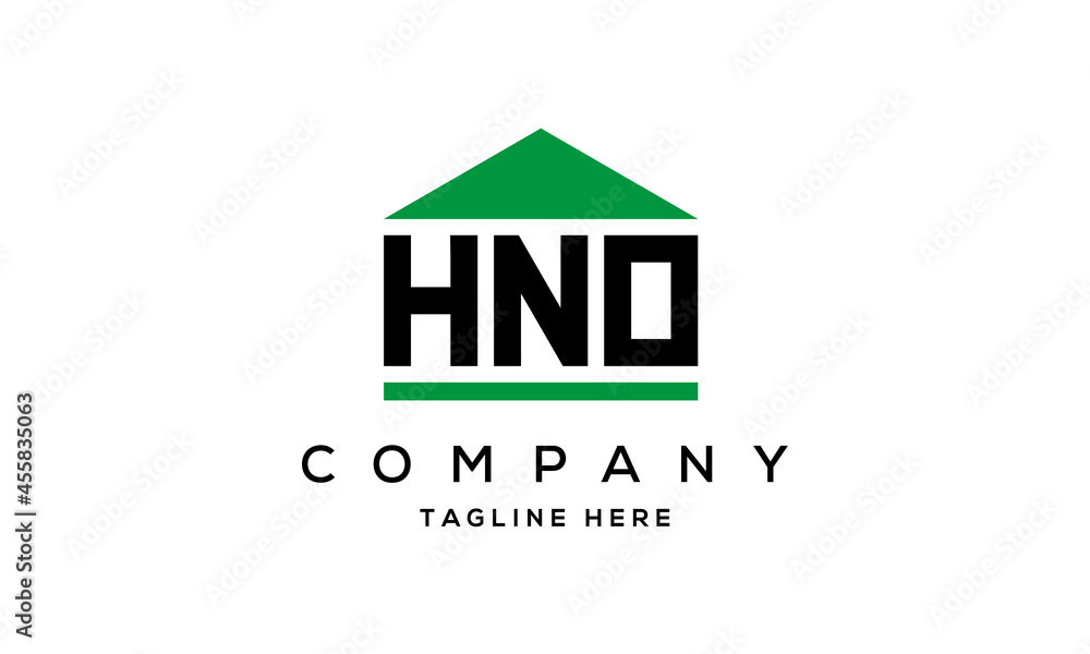 HNO three letter house for real estate logo design HNO three letter house for real estate logo design