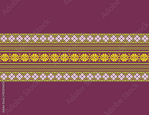 Geometric Ethnic Pattern Seamless Design used for Skirt, Carpet, Wallpaper, Clothing, Wrapping, Batik, Fabric, Print. Design of Vector Illustration Frame and Border photo