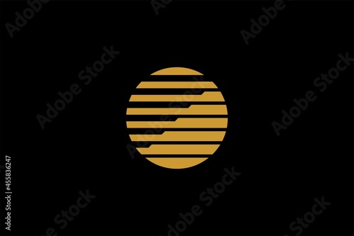 Technology digital logo design vector. Red logo design. Basic shape logo. © DYNECREATIVE