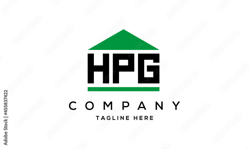 HPG three letter house for real estate logo design HPG three letter house for real estate logo design