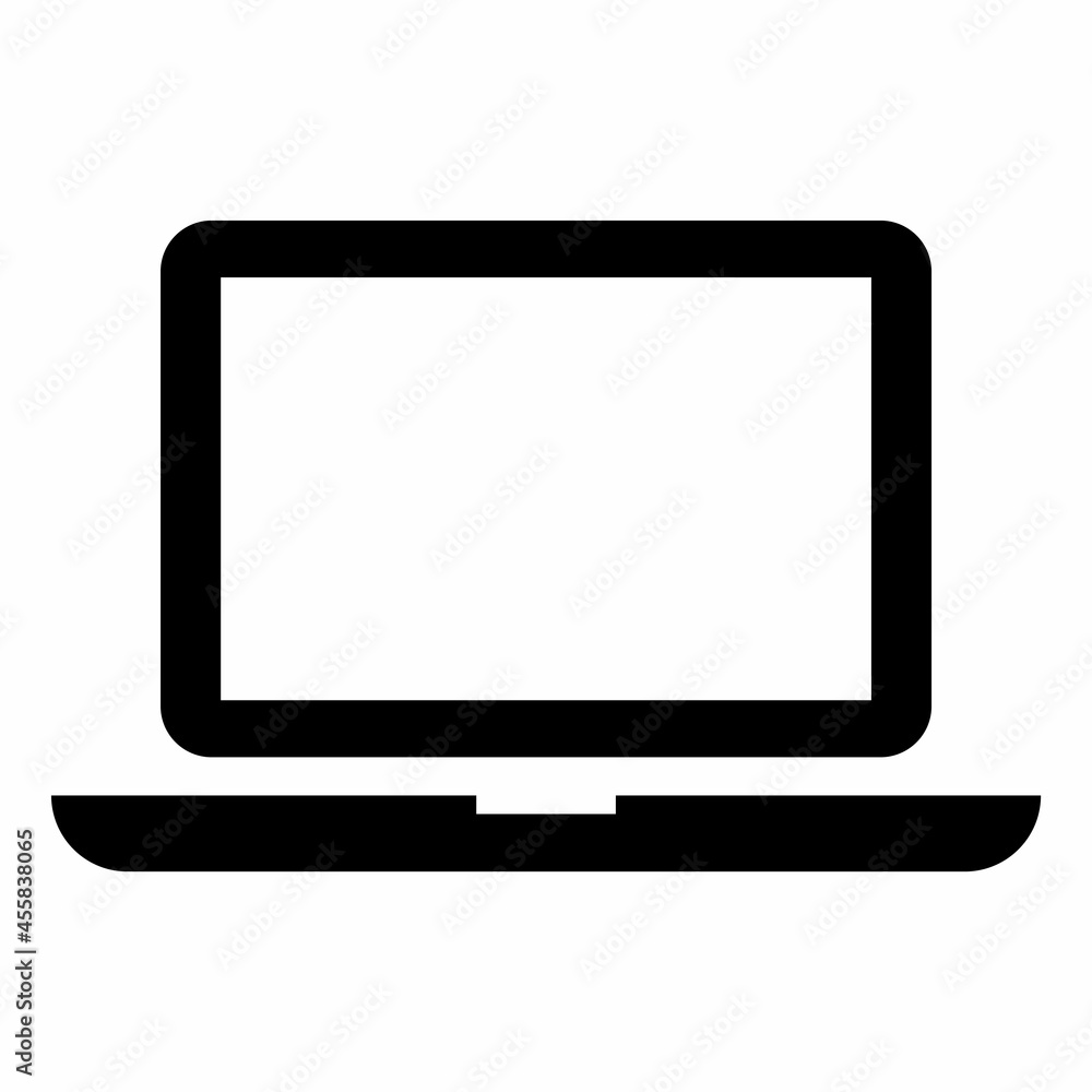 Notebook with white screen icon. Computer technology. Smart device. Business concept. Vector illustration. Stock image. Notebook with white screen icon. Computer technology. Smart device. Business concept. Vector illustration. Stock image.