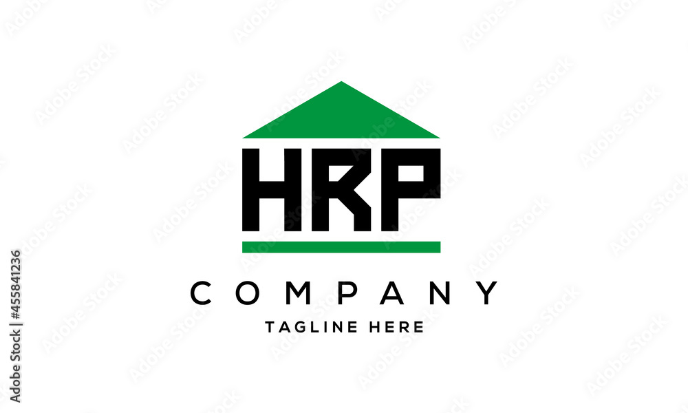 HRP three letter house for real estate logo design HRP three letter house for real estate logo design