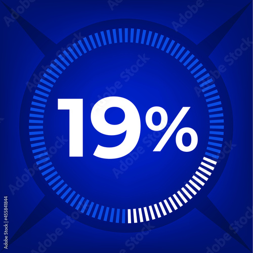 19 percent count on dark blue background