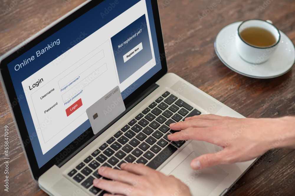 Close up picture of somebody paying online by card Close up picture of somebody paying online by card