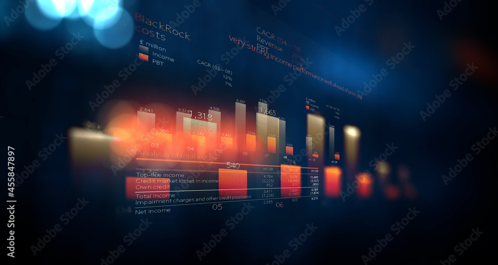 Business graph and trade monitor