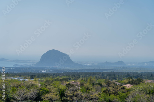 foggy mountain in JEJU island photo