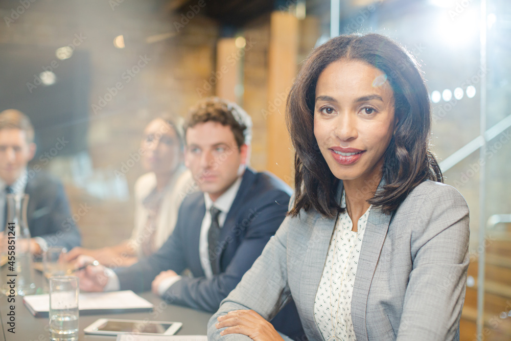Portrait of smiling businesswoman in conference room Portrait of smiling businesswoman in conference room