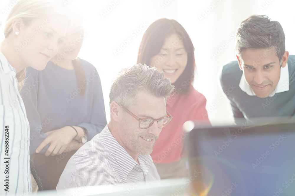 Fototapeta premium Business people working at computer in office