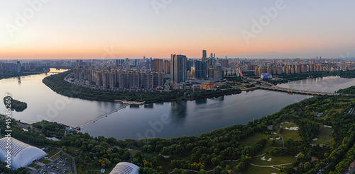 sunset over the river