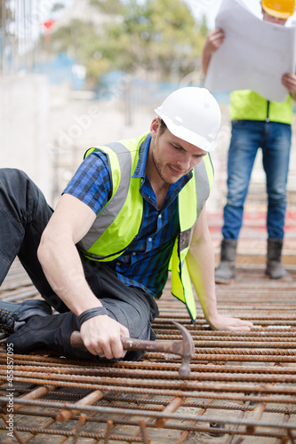 Construction worker working at construction site