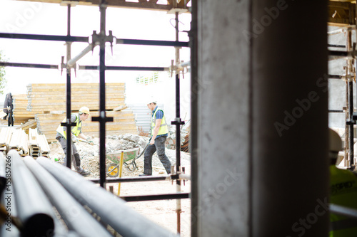 Construction workers at construction site