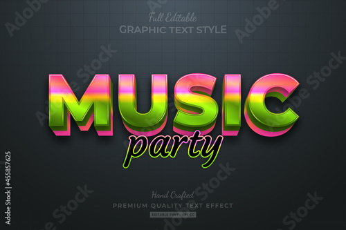 Music Party Gradient Editable Premium Text Effect Font Style