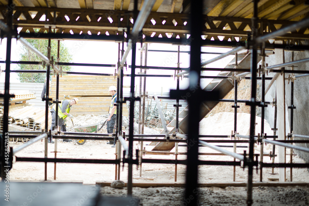 Construction workers at construction site