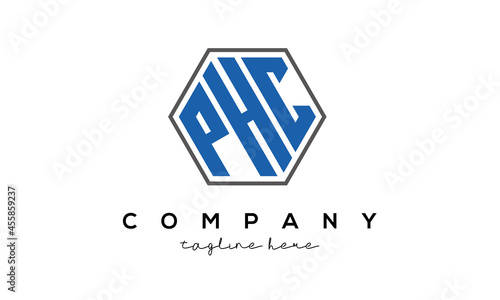 letters PHC creative polygon logo victor template photo