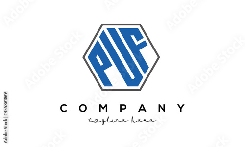 letters PUF creative polygon logo victor template	