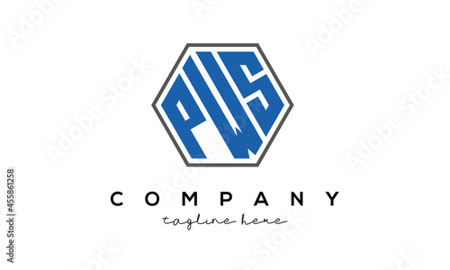 letters PWS creative polygon logo victor template	 photo
