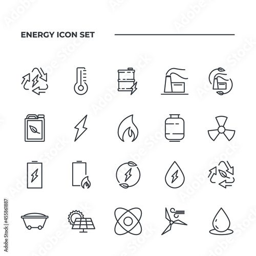 Energy set icon, isolated Energy set sign icon, vector illustration