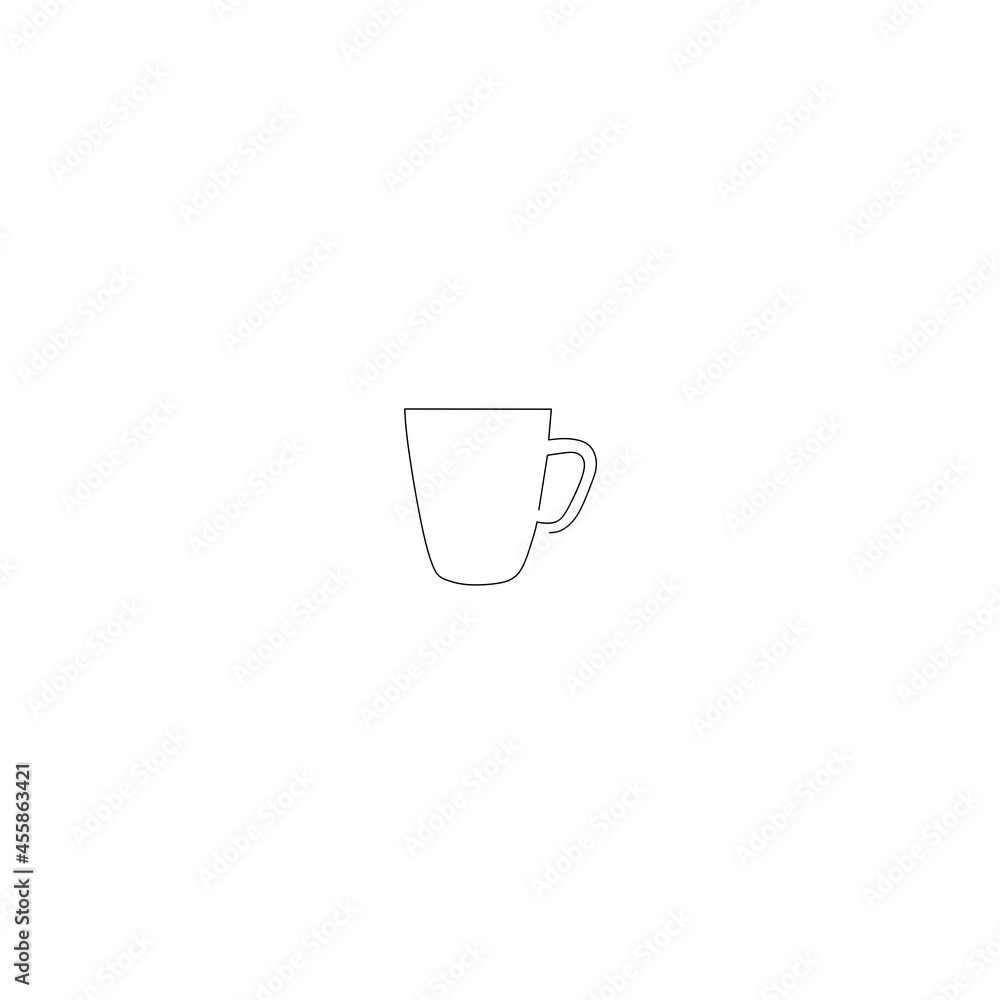 Continuous line drawing of coffe cup, mug design, object one line, single line art, vector illustration Continuous line drawing of coffe cup, mug design, object one line, single line art, vector illustration