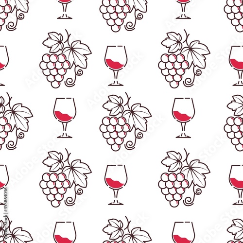 Winery and wine tasting degustation pattern vector