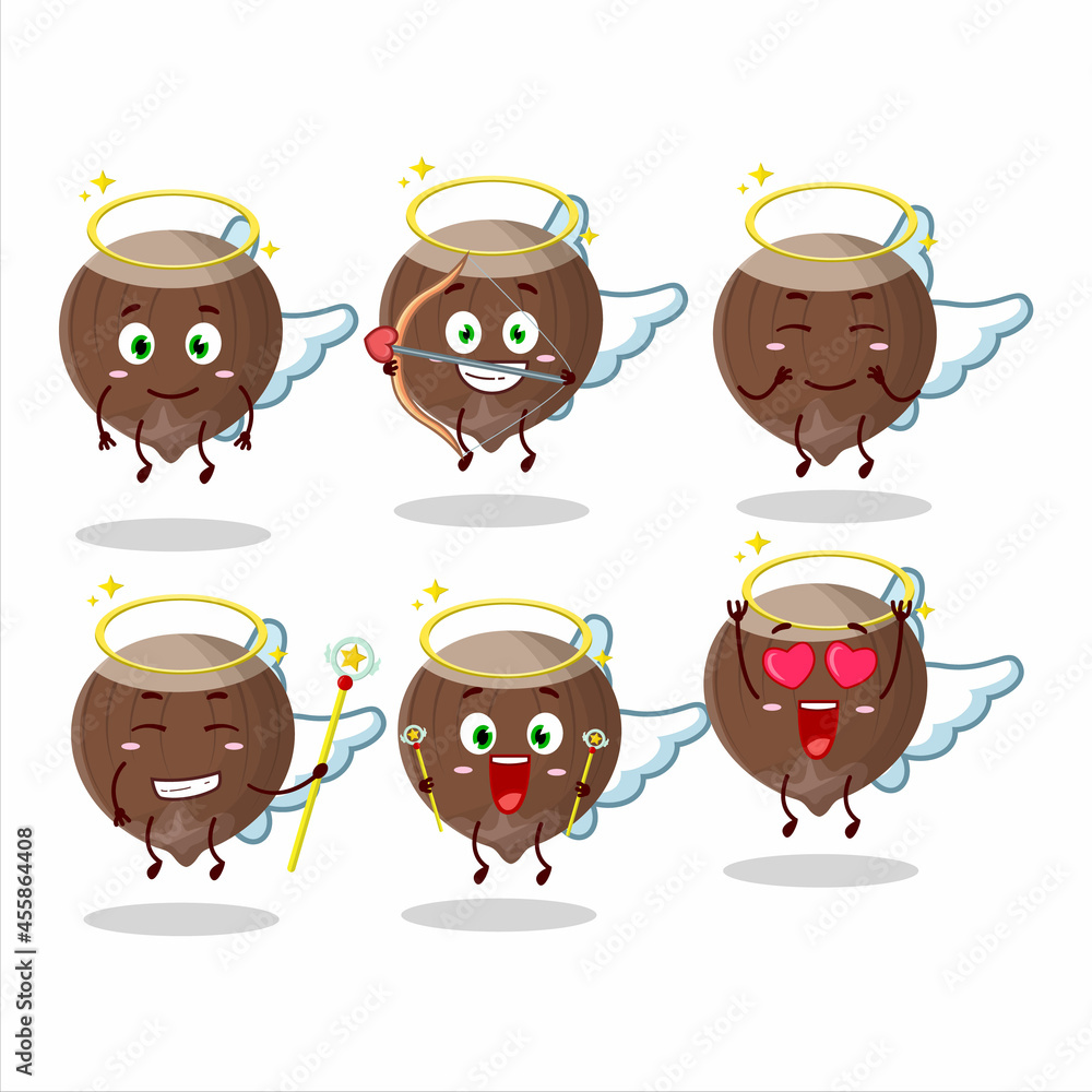 Hazelnut cartoon designs as a cute angel character Hazelnut cartoon designs as a cute angel character