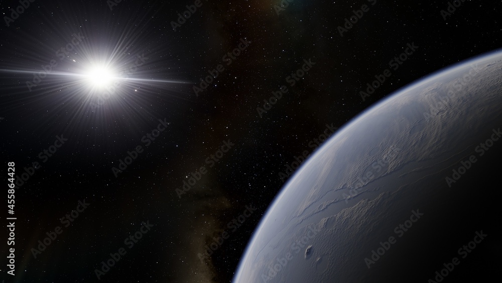 Naklejka premium Abstract planets and space background