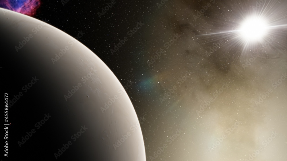 Naklejka premium Abstract planets and space background