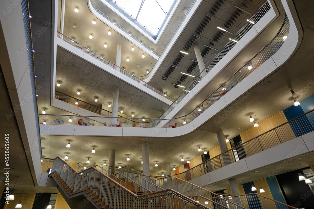 View of staircase in modern building View of staircase in modern building
