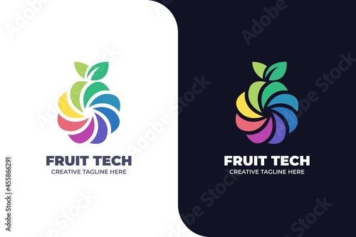 Colorful Fruit Gradient Abstract Logo