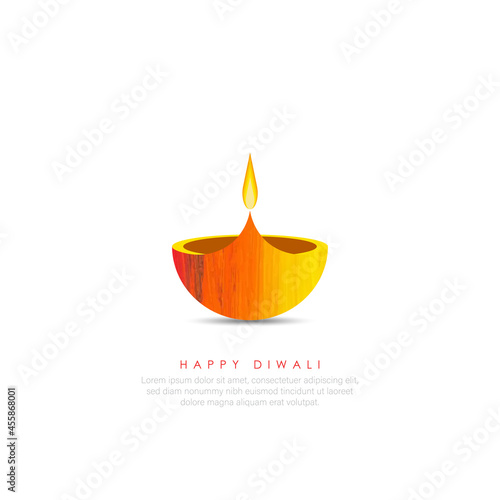 Vector illustration of diya on Diwali celebration.