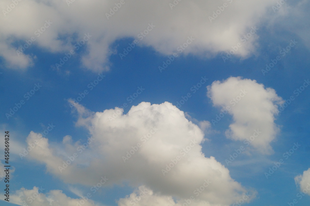 Blue sky, white clouds and buildings Blue sky, white clouds and buildings