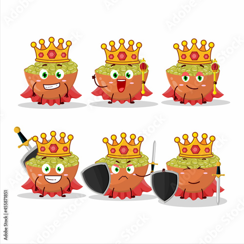 A Charismatic King mung beans cartoon character wearing a gold crown