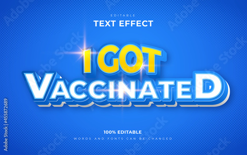 I got vaccinated editable text effects style