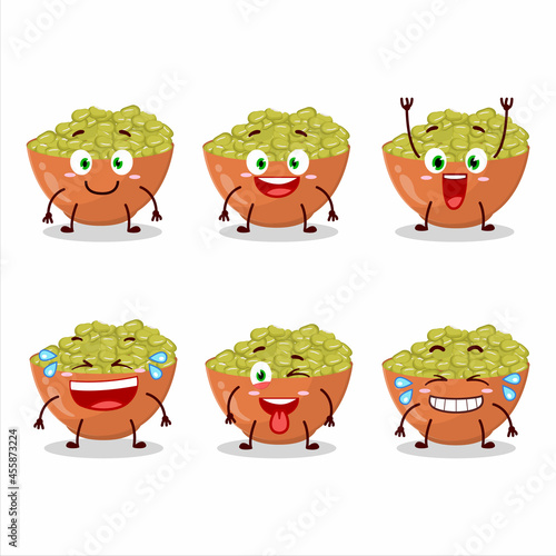 Cartoon character of mung beans with smile expression