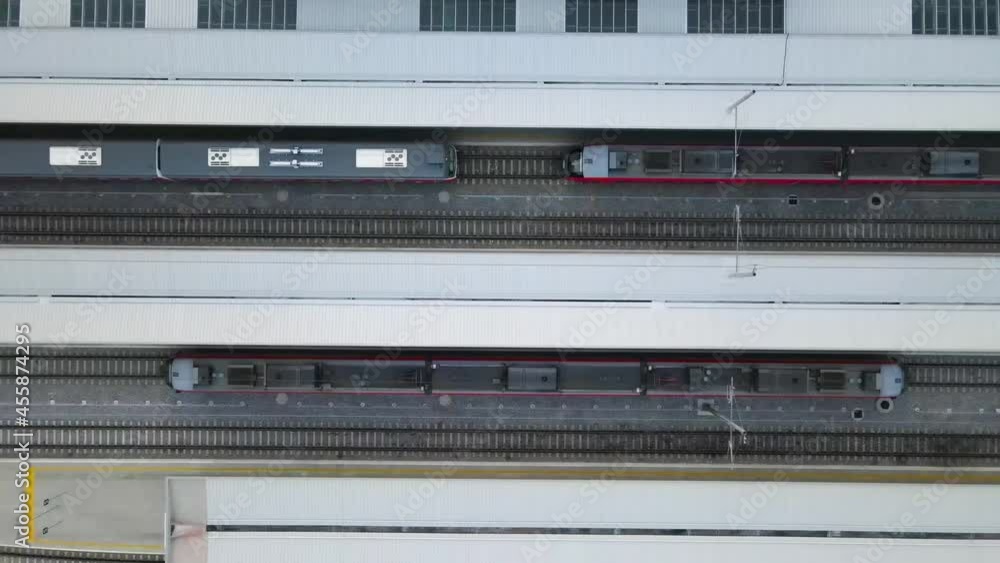 Train Station aerial 4k video Train Station aerial 4k video