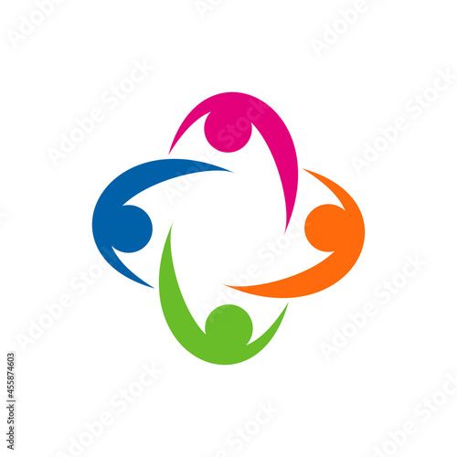 Non profit logo, people, healthy vector illustration.
