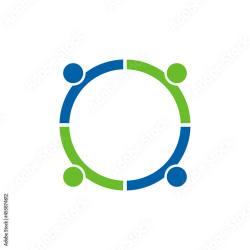 Non profit logo, people, healthy vector illustration.