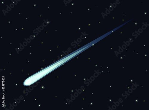 Comet or meteor in outer space vector