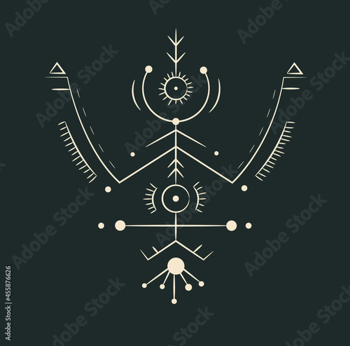 beautiful mystical illustration esotericism astrology yoga vedas cosmos universe on a dark background