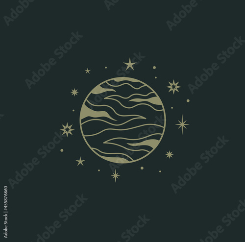 beautiful mystical illustration esotericism astrology yoga vedas cosmos universe on a dark background