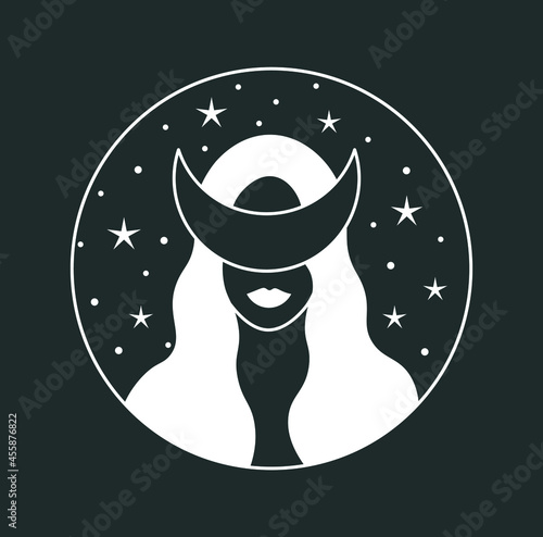 beautiful mystical illustration esotericism astrology yoga vedas cosmos universe on a dark background