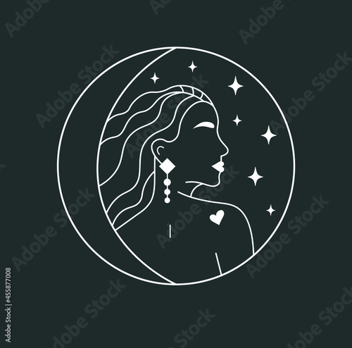 beautiful mystical illustration esotericism astrology yoga vedas cosmos universe on a dark background