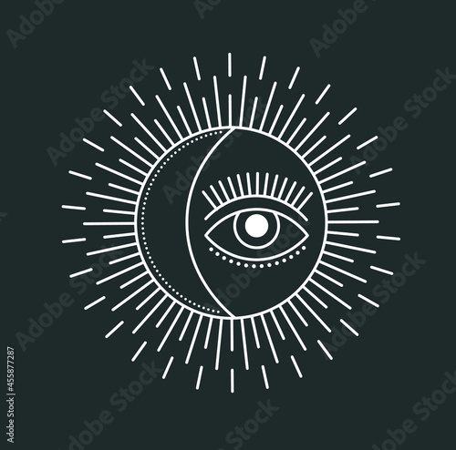 beautiful mystical illustration esotericism astrology yoga vedas cosmos universe on a dark background