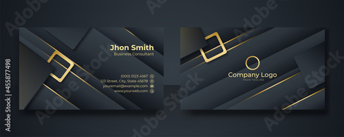 Modern black gold business card design template. Creative, Luxury, Premium, Professional, Elegant and Clean Business Card Template.