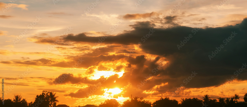 Dramatic twilight sky and cloud sunset background Dramatic twilight sky and cloud sunset background