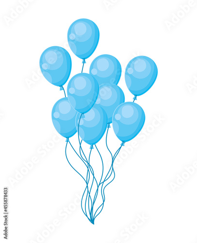 blue balloons illustration